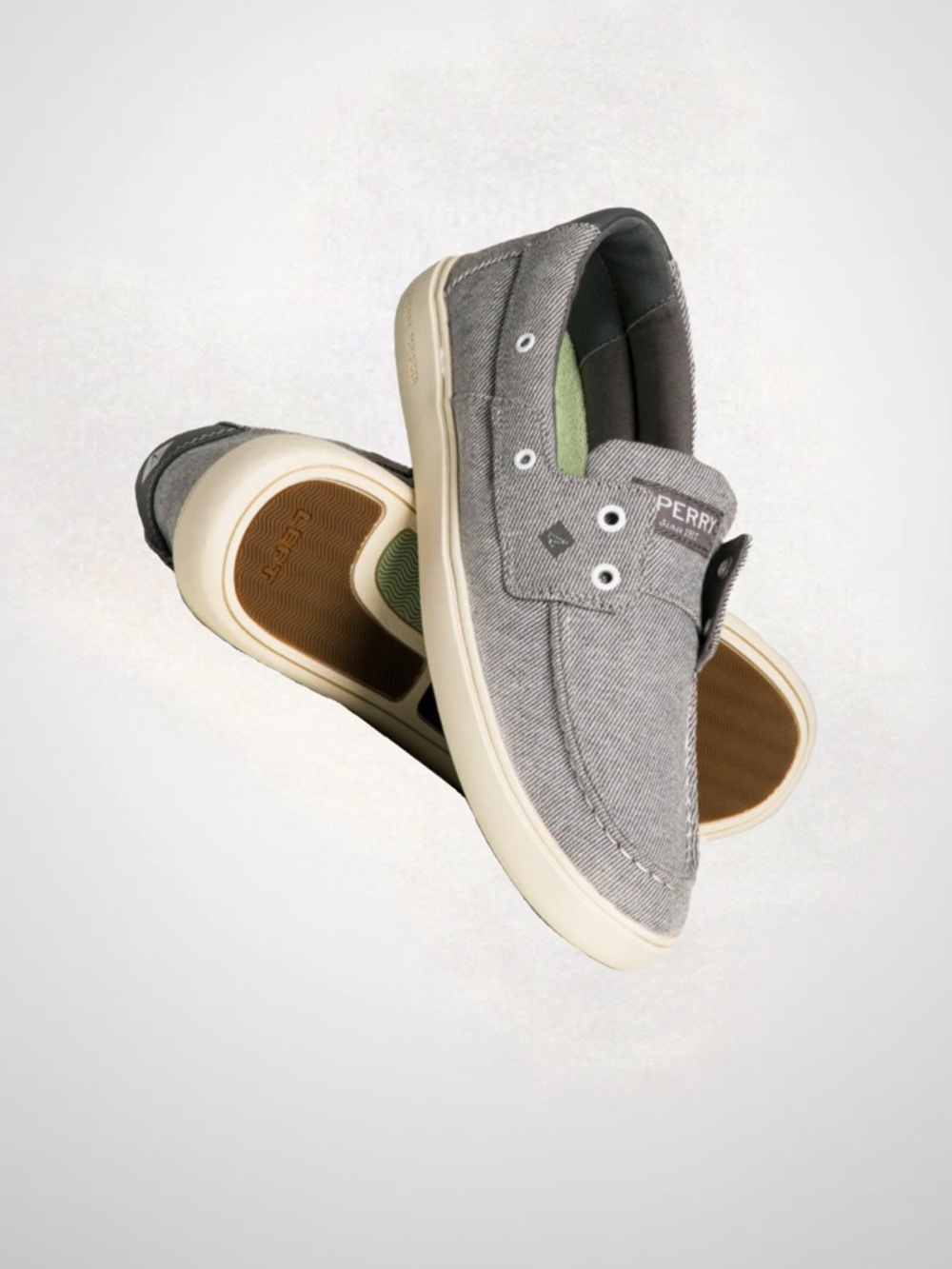 Sperry Men's Gray Canvas Slip-On Boat Sneakers
